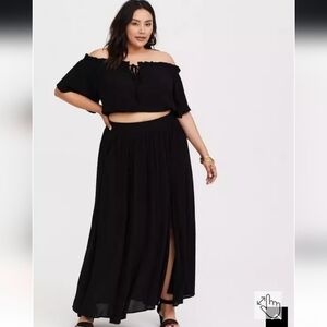 Torrid Gauze Set Crop Top + Maxi Skirt 3x